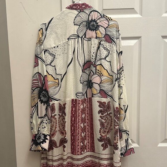 FREE PEOPLE C'est Moi Mixed Print Maxi Top Small  NEW - Picture 3 of 6
